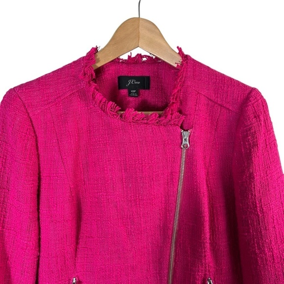 J. CREW Tweed Motorcycle Jacket with Fringe E9927 - Picture 7 of 11